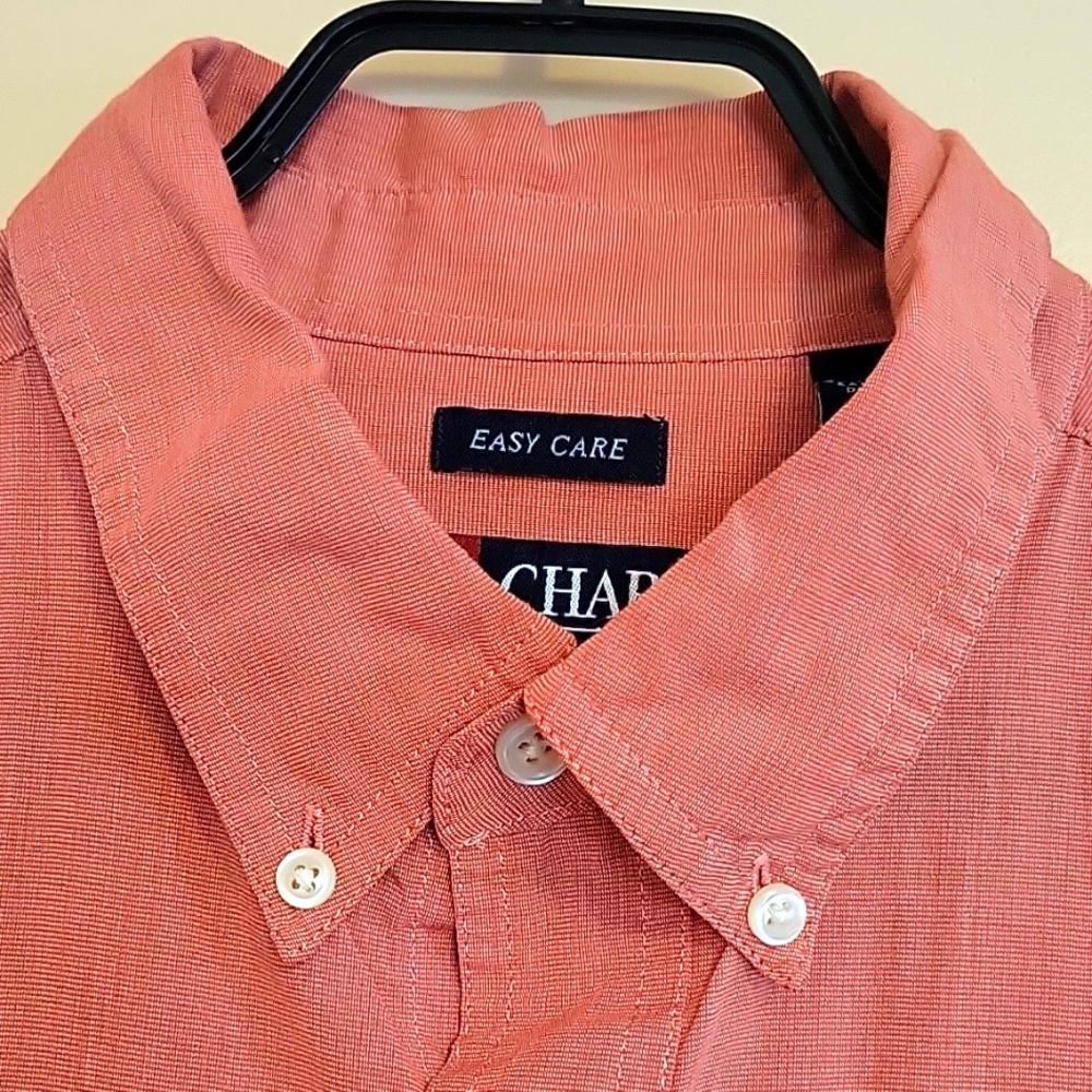 Chaps Coral Casual Button Down Shirt - Picture 3 of 9